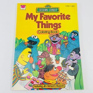 My Favorite Things Sesame Street Coloring Book 1979 Swanson Whitman Uncolored